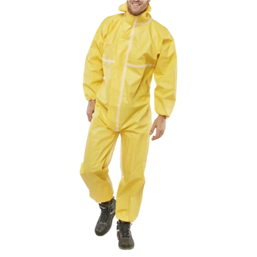 Beeswift Disposable Coverall Microporous Type 4/5/6 Yellow
